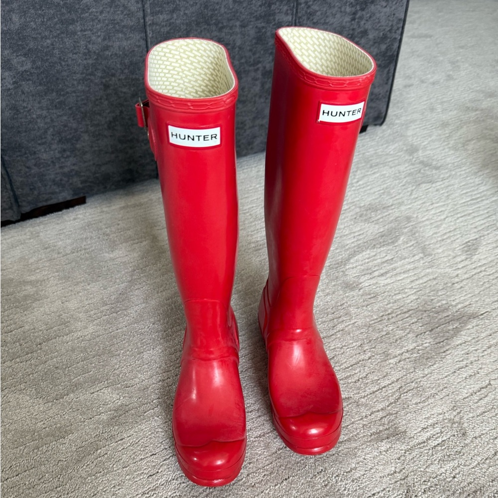 Hunter Red Gloss Boots